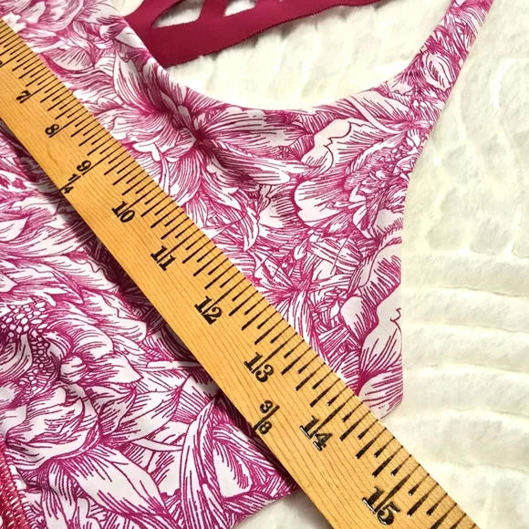 LULULEMON Mind Over Miles Bra Floral Bloom Star Ruby Size 8 - Picture 6 of 7